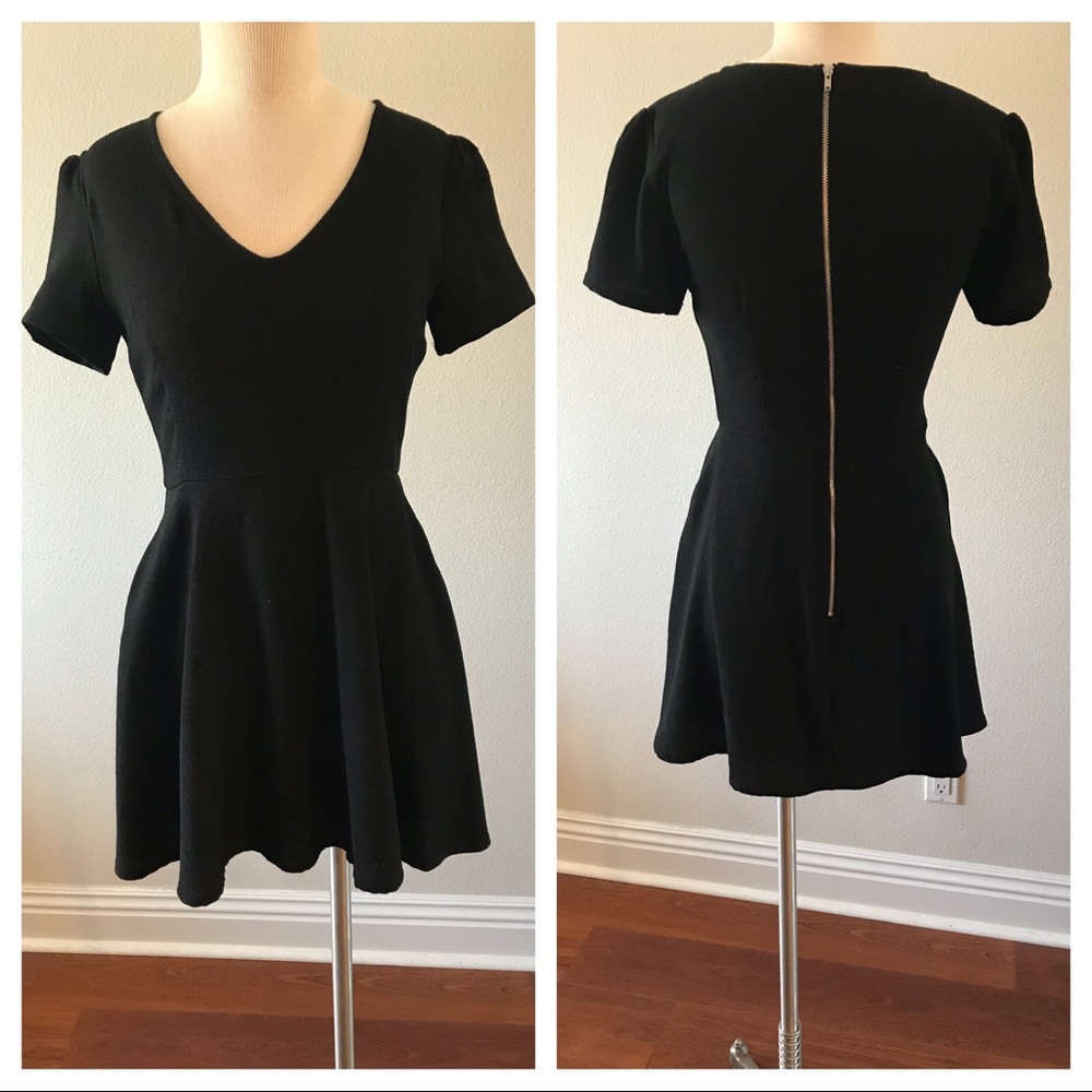 Skater Dress with Back Zipper and Side Pockets